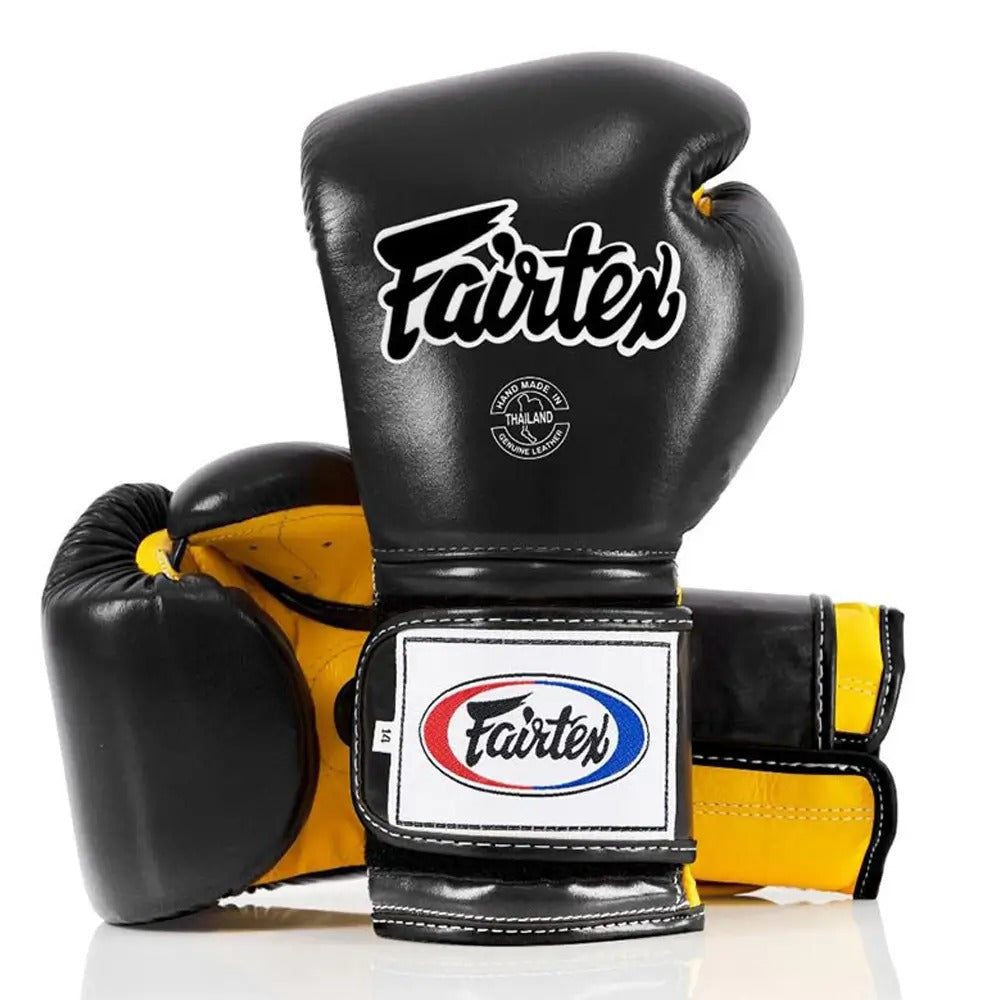 Fairtex BGV9 Mexican Style Boxing Gloves Black-Yellow