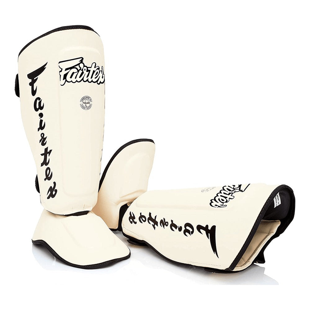 Fairtex SP7 Twister Detachable Shin Guards - White