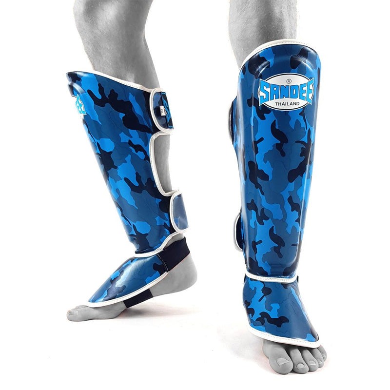 Sandee Kids Shin Guards Camo Blue