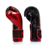 Fairtex X RWS BGVR1 Velcro Boxing Gloves - Black-Red