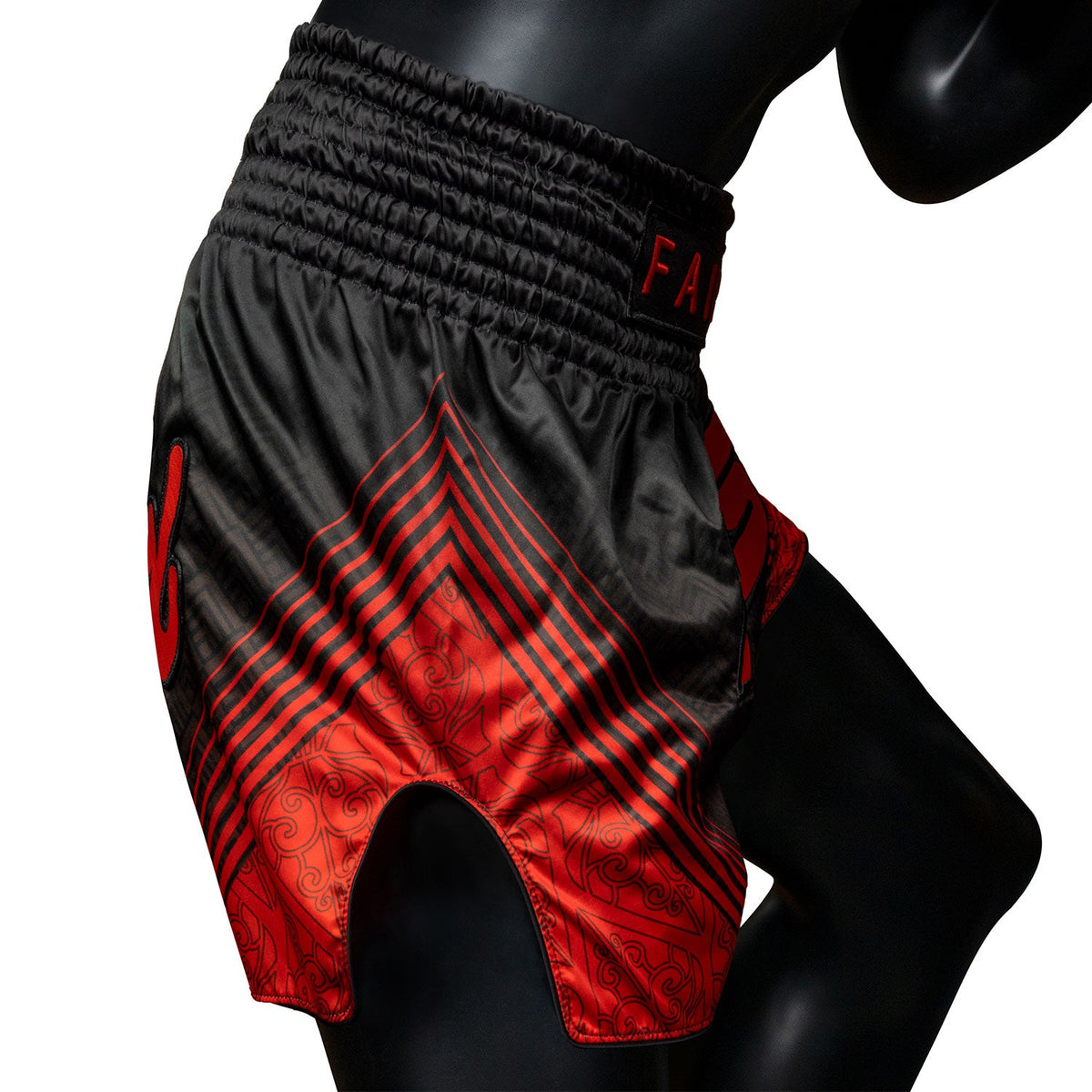 Fairtex X RWS Muaythai Shorts - Black-Red