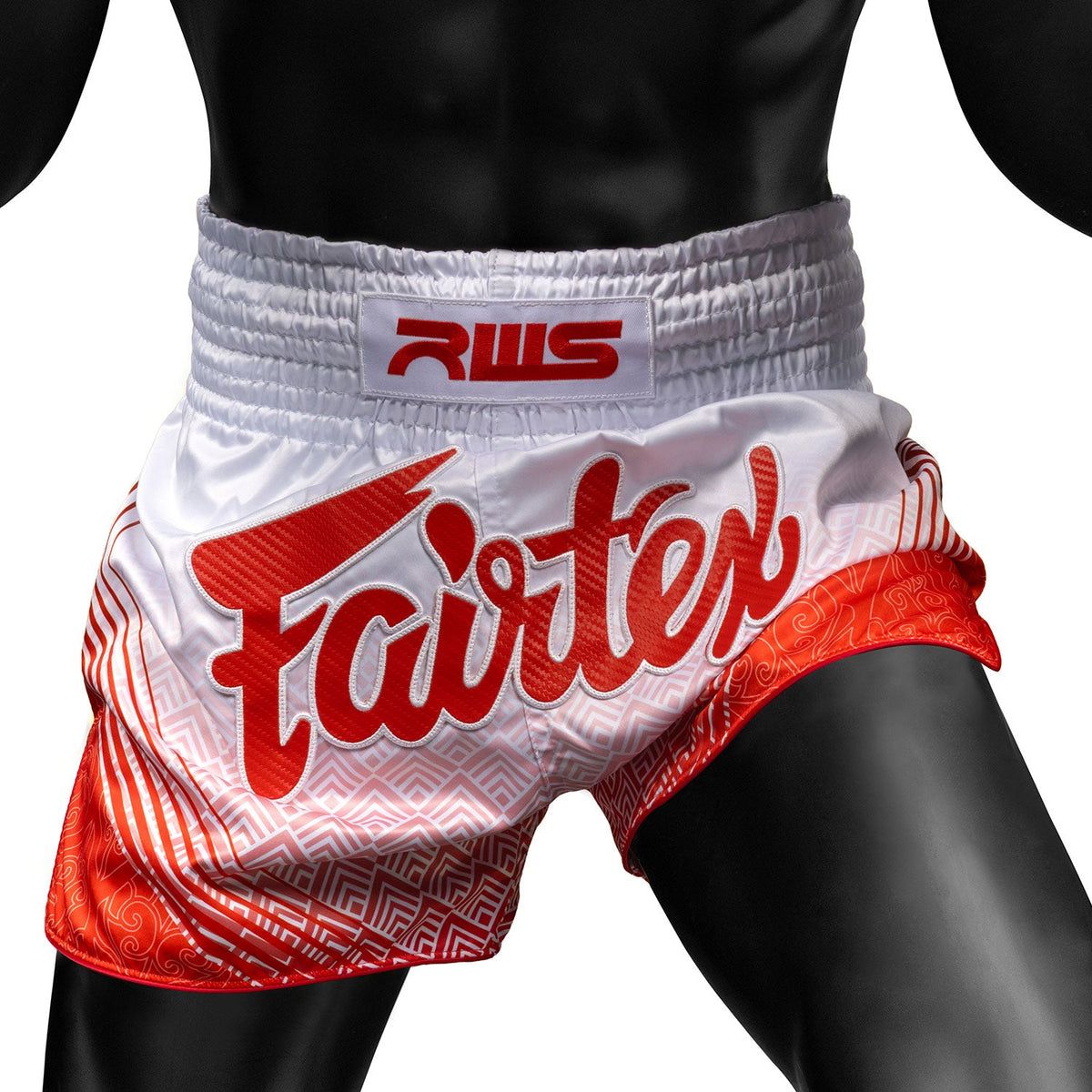 Fairtex X RWS Muaythai Shorts - White-Red