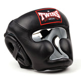 Twins Special HGL3 Leather Sparring Headguard - Black