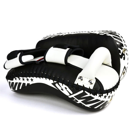 Twins Special KPS10 Microfibre Thai Kick Pads - Black-White