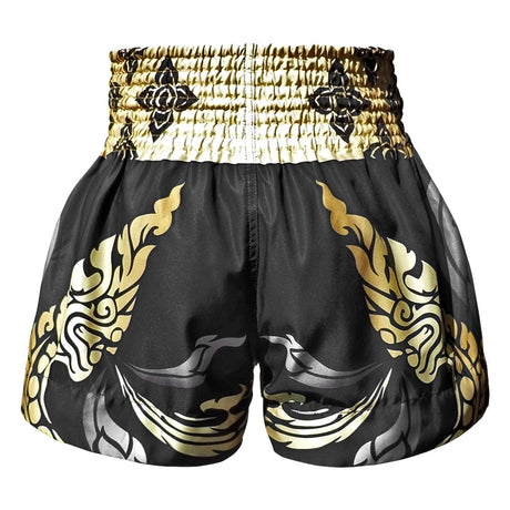 TUFF Muay Thai Shorts - MS631 - Thai King Of Naga Black