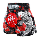 TUFF Muay Thai Shorts - MS638 - Black Japanese Koi Fish