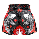 TUFF Muay Thai Shorts - MS638 - Black Japanese Koi Fish