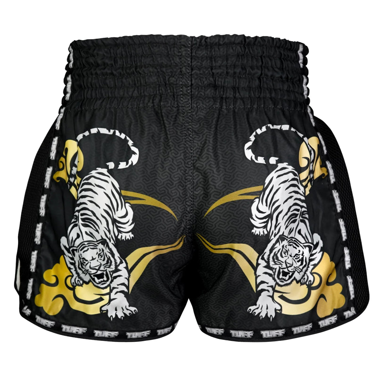 TUFF Muaythai Shorts Retro Style - MSC120 - Black Twin Tiger