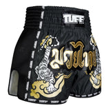 TUFF Muaythai Shorts Retro Style - MSC120 - Black Twin Tiger