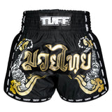 TUFF Muaythai Shorts Retro Style - MSC120 - Black Twin Tiger