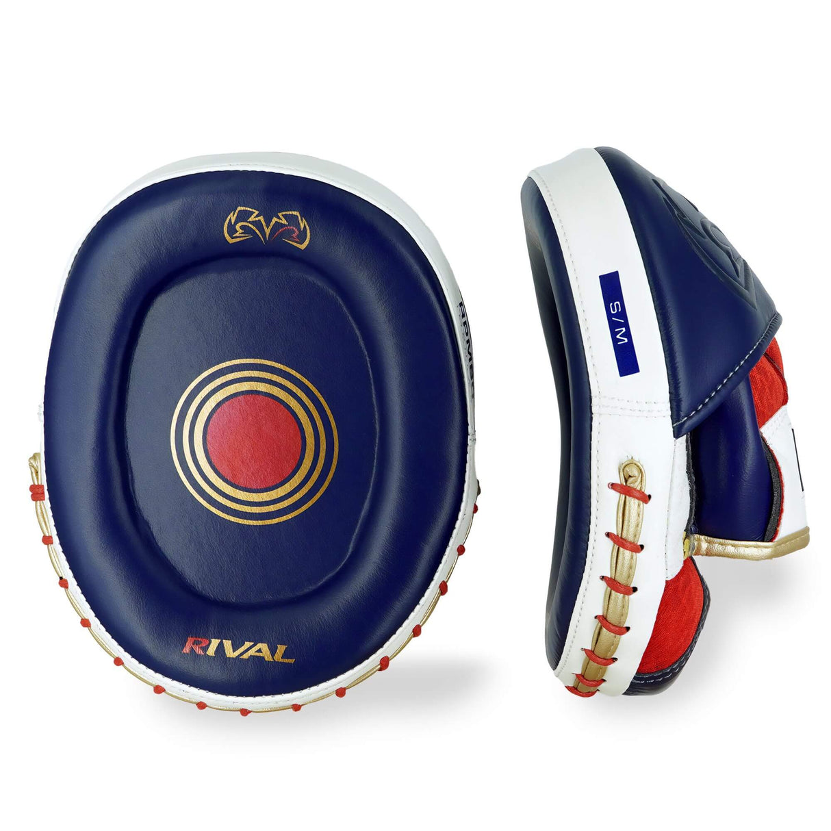 RPM80 punch mitts navy side view showing padded wrist support
