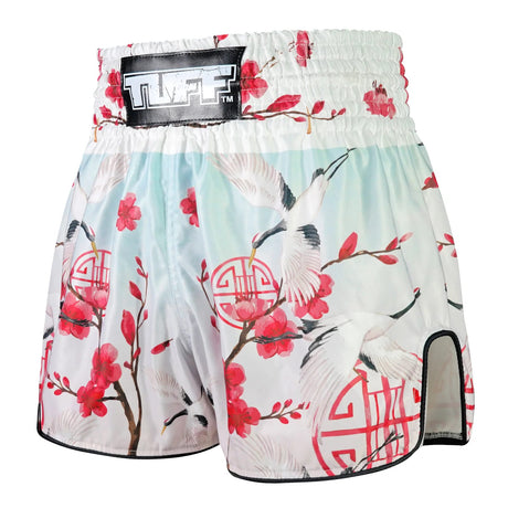 TUFF High-Cut Retro Muaythai Shorts - RMS114 - Akai Tsuru The Red Crane