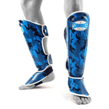 Sandee Kids Shin Guards Camo Blue