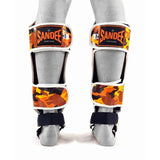 Sandee Kids Shin Guards Camo Orange