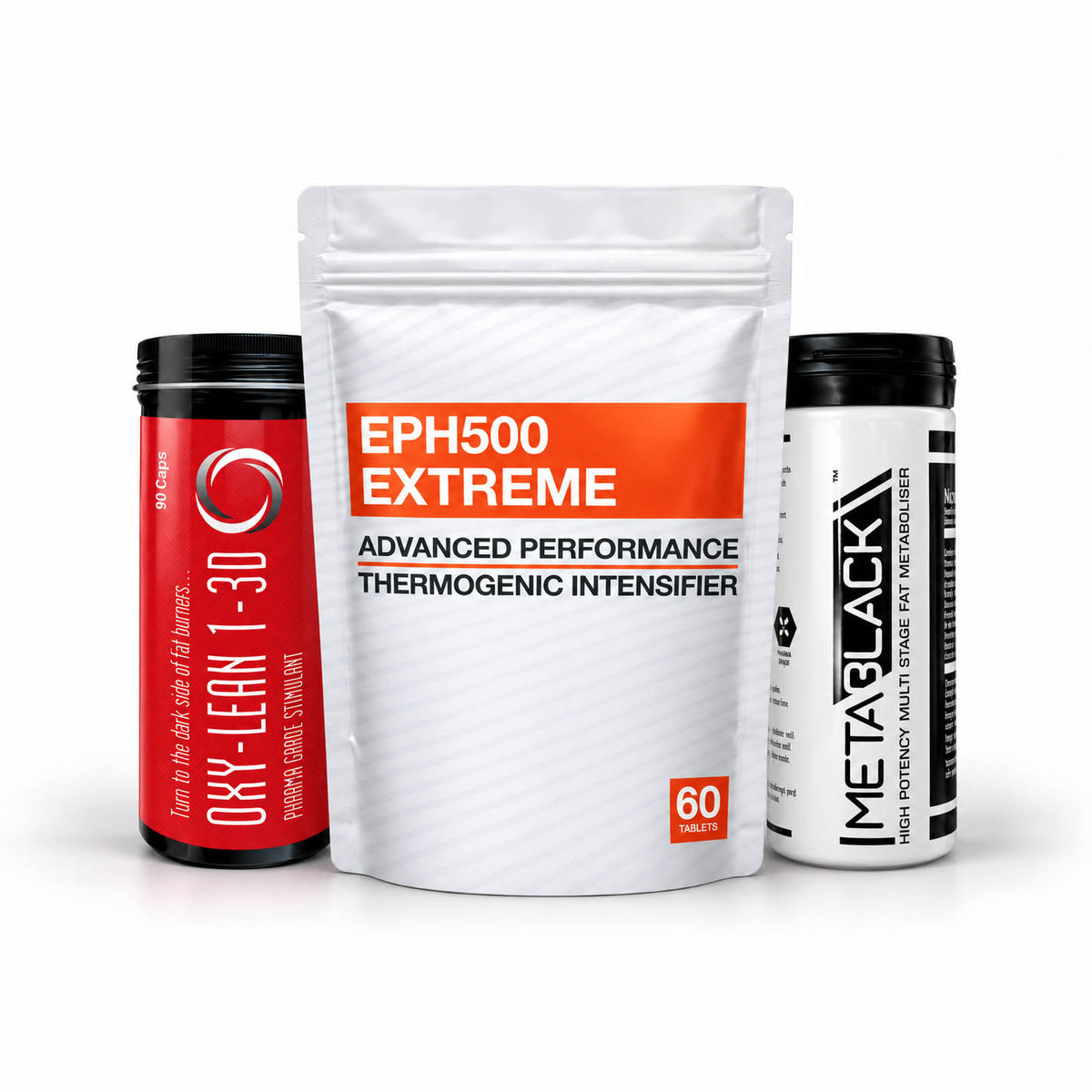 Metabolic Performance Stack – OxyLean 1-3D, MetaBlack & EPH500